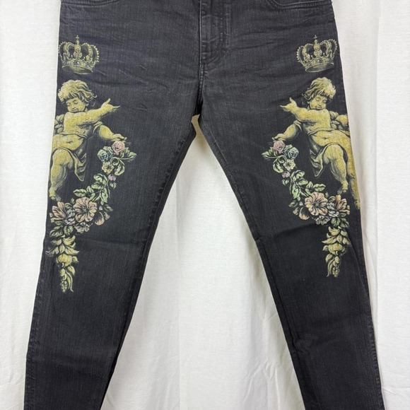 DOLCE &‎ GABBANA MENS DENIM JEANS W/CHERUB PRINT